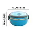 thumbnail image 3 of UsRHHA Boîte à Lunch Isolée en Acier Inoxydable, Boîte Bento Circulaire pour Bureau et École, Contenant Alimentaire Portable de 700 ml, 3 of 7