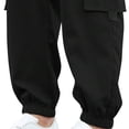 thumbnail image 4 of RXIRUCGD Men's Solid Color Pocket Work Pants Casual Leggings, Black, Size: S, 4 of 4