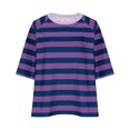 thumbnail image 4 of Penkiiy Chemise pour Femme en Lin à Manches 3/4, Chemise à Col Rond Unie à la Mode, Chemise à Manches Longues à Col Rond pour Femme/chemise m Violet, 4 of 4