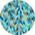 thumbnail image 1 of Ahgly Company Tapis de Zone Ronds d'Intérieur Lavables à la Machine, Style Transitionnel, Verts, 7 Pieds Rond, 1 of 7