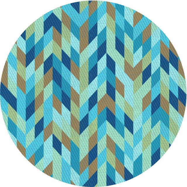Ahgly Company Tapis de Zone Ronds d'Intérieur Lavables à la Machine, Style Transitionnel, Verts, 7 Pieds Rond
