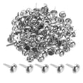 thumbnail image 1 of Unique Bargains 10x15mm Mini Brads Round Paper Fasteners for Art Crafting, Silver Tone 100pack, 1 of 5