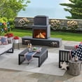 thumbnail image 4 of Sunjoy Wood Burning Fireplace, Matte Black Outdoor Steel Fireplace with Chimney, Log Holders, Fireplace Tool, and PVC Cover, 4 of 14