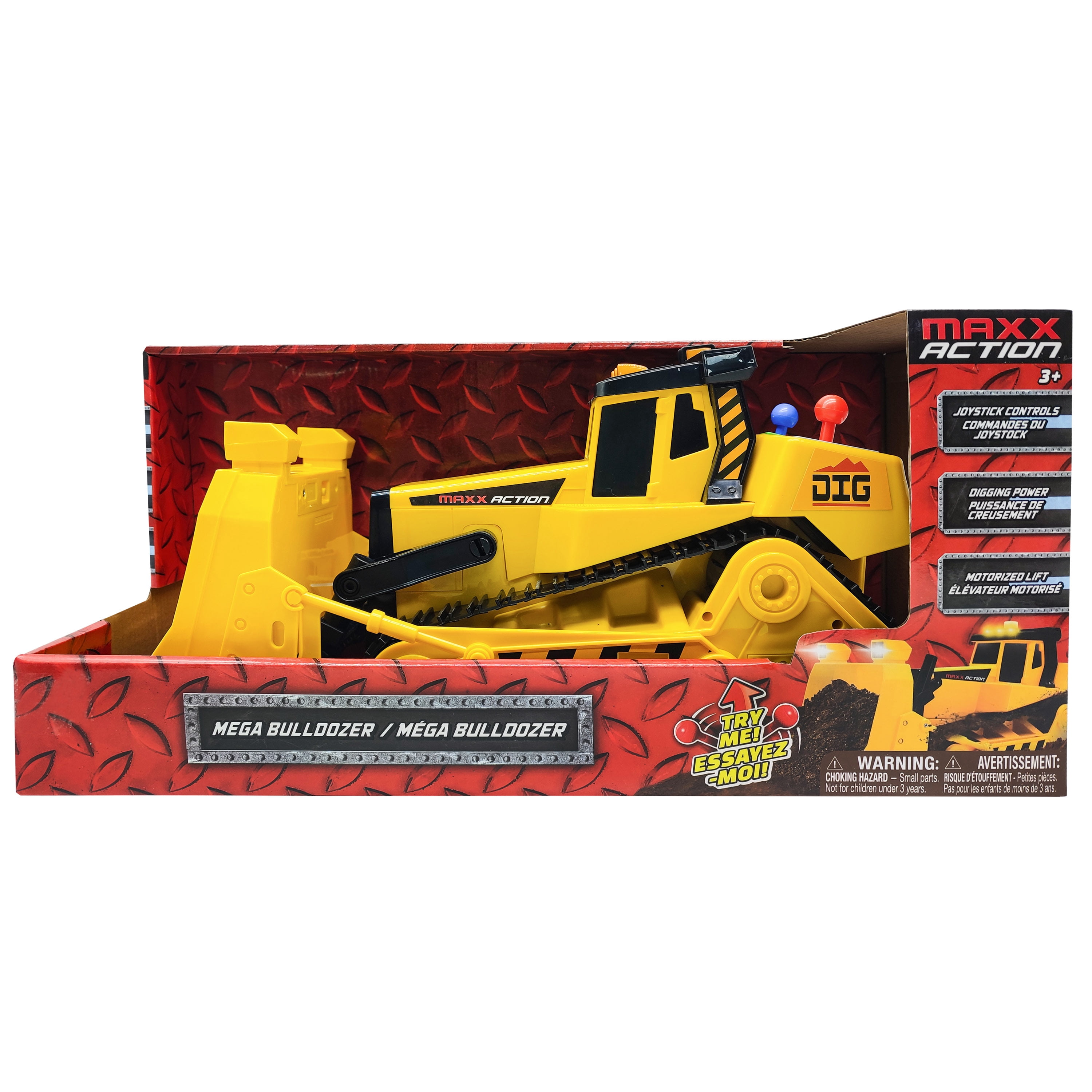 Maxx Action 16" Dozer with Joystick Controls, Lights, Construction Sounds, Motorized Movement, and Real Working Bucket