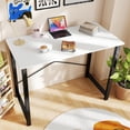 thumbnail image 2 of OLIXIS 47 Inch Computer Office Desk for Small Spaces, Writing Gaming Work Desk Modern Study Table with Metal Frame Home Bedroom, White, 2 of 5