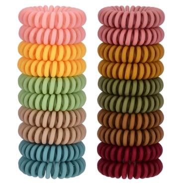 JessLab Lot de 20 Élastiques à Cheveux en Spirale, Attaches de Queue de Cheval en Spirale Sans Traces pour Tous les Types de Cheveux, Sans Pli Ni Dommage, Couleurs Mates