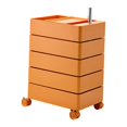thumbnail image 4 of DOLITY Rolling Storage Cabinet 5 Tier Rotating Storage Cart for Kitchen Dorm Office Orange, 4 of 9