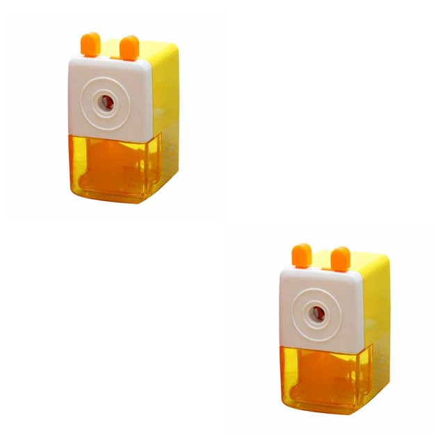 serony Hand Pencil Sharpener Manual Pen Cutting Sharpening Machine Office Stationery yellow 2Set