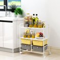 thumbnail image 3 of Patiojoy 4-Drawer Rolling Storage Cart Metal Rack Organizer Shelf with Wheels Yellow+Grey, 3 of 5