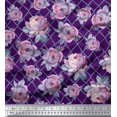 thumbnail image 1 of Soimoi Poly Georgette Fabric Geometric,Leaves & Rose Floral Print Fabric by the Yard 42 Inch Wide, 1 of 3