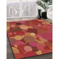 thumbnail image 3 of Ahgly Tapis d'Intérieur Lavable en Machine Carré Transitionnel Orange Vif, 4 Pieds Carré, 3 of 7