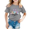 thumbnail image 1 of 4t Fille Tout-Petit Extra Large Enfant Filles Pâques Mignon Graphique Col Rond Manches Courtes T-Shirt Décontracté d'Été, 1 of 4