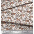 thumbnail image 3 of Soimoi Poly Georgette Fabric Leaves & Tiger Jungle Print Sewing Fabric Yard 52 Inch Wide, 3 of 3