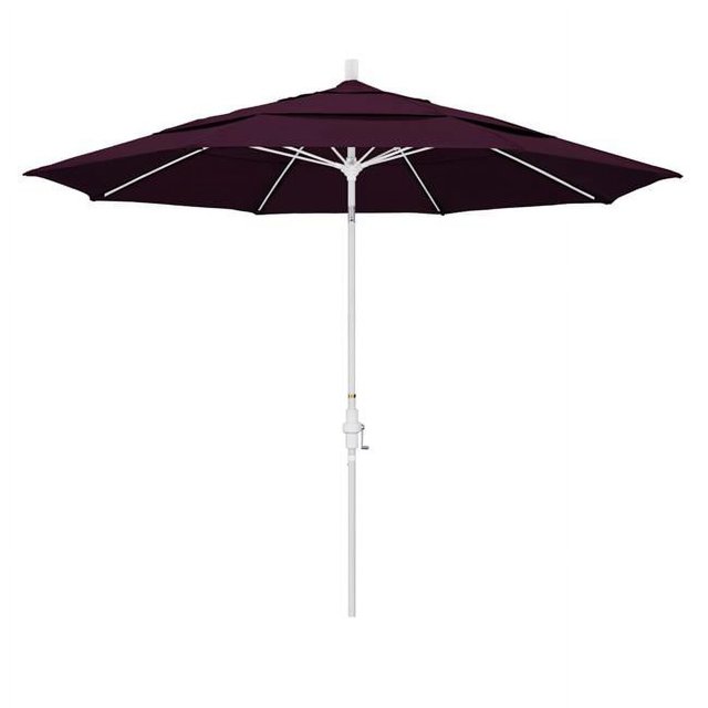 11 Pieds Marché en Fibre de Verre Umbrella Collier Inclinable DV Mat Blanc/pacifica/violet