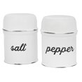 thumbnail image 1 of AuldHome Salt and Pepper Shaker Set (White); Rustic Enamelware Retro Vintage Style Shaker Set, 1 of 4
