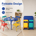 thumbnail image 4 of Homy Casa 5-Piece Kids Folding Table and Chair Set, Metal Frame Activity Set for Playroom, Crafts, Preschool, 4 of 10