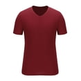 thumbnail image 4 of Styesk T-Shirts pour Homme à la Mode T-Shirt Uni Décontracté Ajusté à Col en V à Manches Courtes, 4 of 6