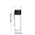 thumbnail image 3 of Home and Kitchen Glass Double Wall Water Bottle With Infuser Heat Proof Tea Separation Cup For Loose Leaf Tea Scald Layout Leakproof And Portable For Office Or Travel Use Kitchen Accessories, 3 of 6