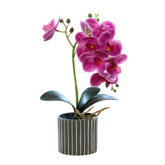 CNKOO Fausses Orchidées Fleurs en Pot Fausses Orchidées Fleurs Artificielles Orchidée en Soie Lavable Phalaenopsis Plantes en Pot pour Maison Mariage Centre de Table Salle de Bain Bureau