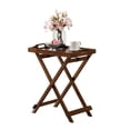 thumbnail image 3 of Pemberly Row Modern Folding Tray Table in Espresso Wood Finish, 3 of 7