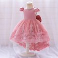 thumbnail image 1 of RXIRUCGD une Robe Mignonne à Manches Longues de Couleur Unie avec une Robe de Princesse et une Robe à Manches Longues à Col Rond et Taille Mi-Haute pour une Jeune Fille, Rose, Taille : 110, 1 of 8