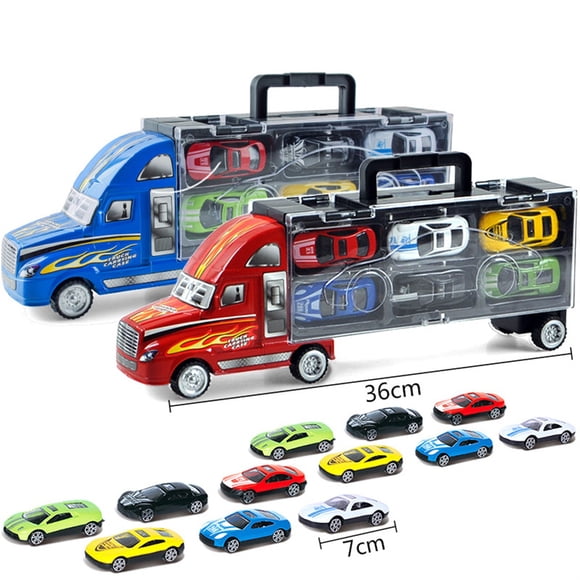 Ensemble Combiné de Boîtes de Rangement pour Voitures à Rétrofriction pour Enfants Garçons Filles ( Petite Voiture Couleur Aléatoire )