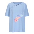 thumbnail image 4 of CHUANK Hauts pour Femmes en Liquidation à Moins de 10$ Hauts pour Femmes Décontractés Printemps Été Manches Longues Coton Lin Imprimé Graphique Pissenlit Col Rond Blouses Vintage Grande Taille, 4 of 6