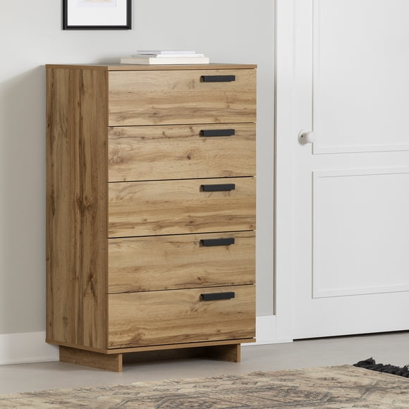 Commode de rangement 5 tiroirs pour Adulte, fini Chêne nordique, collection Cavalleri de Meubles South Shore