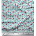 thumbnail image 1 of Soimoi Rayon Fabric Leaves & Floral Artistic Printed Craft Fabric by The Yard 56 Inch Wide, 1 of 5