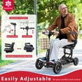 thumbnail image 4 of Electric Motorized Mobility Scooter for Adults, 3 Speed Options + Reverse Gear, Upgraded Wide Seat with Armrests - Matte Black, 4 of 12