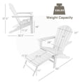 thumbnail image 2 of Gymax Chaise Adirondack de Patio en HDPE Chaise Longue d'Extérieur avec Ottoman Rétractable Blanc, 2 of 7
