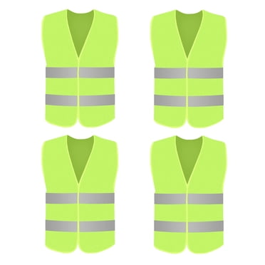 4-Pack High Visibility Reflective Safety Vests, Mesh Construction for Running, Cycling, Night Work, and Emergency Use