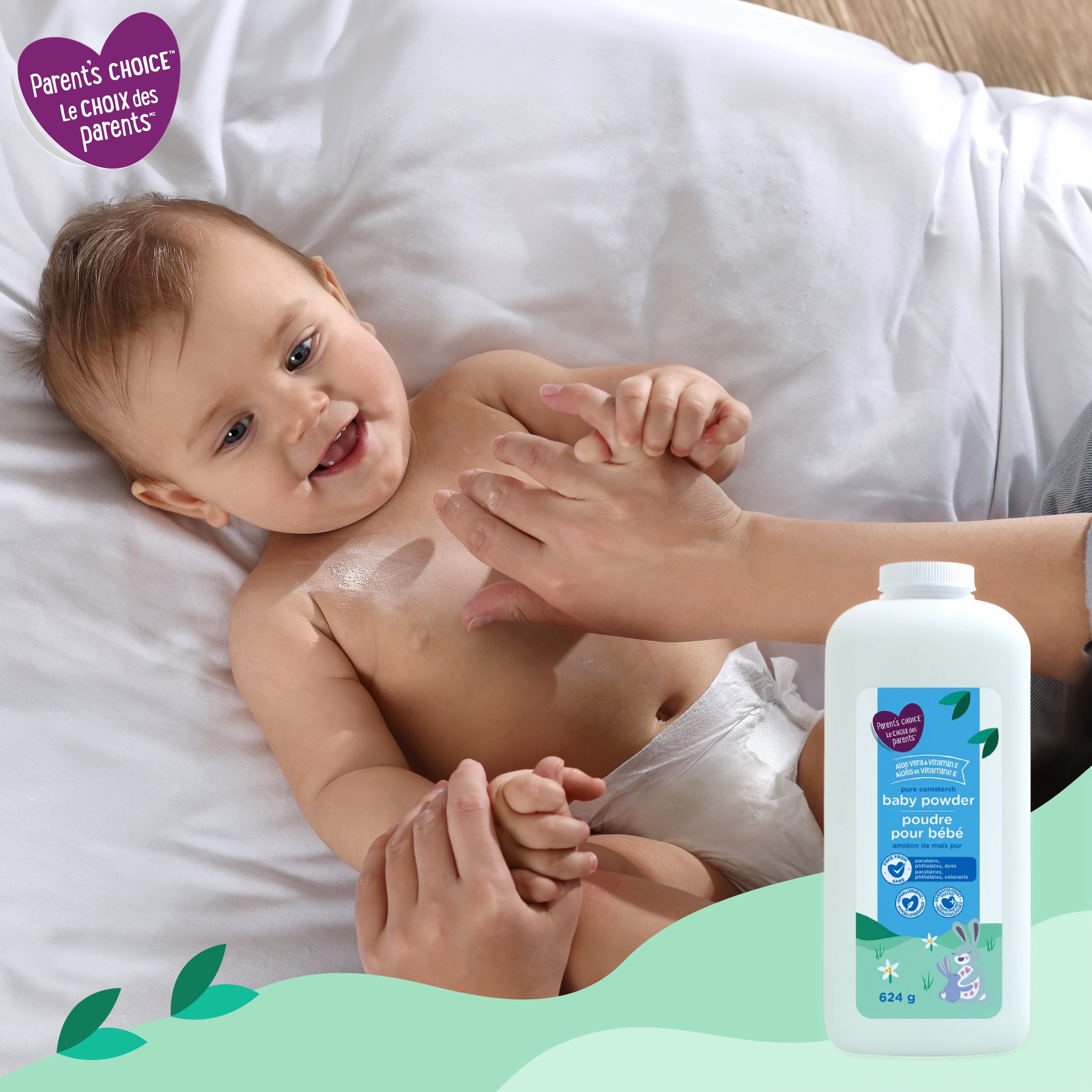 Parent's Choice Aloe Vera & Vitamin E Pure Cornstarch Baby Powder