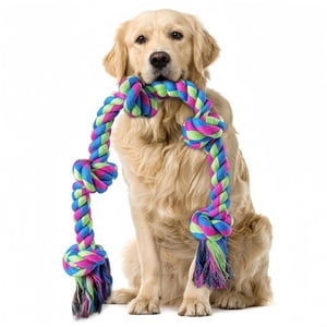 Heavy Duty Dog Rope Toy for Aggressive Chewers Interactive Tug of War Game and Cleaning Chew for Large Medium Breed