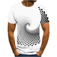 thumbnail image 1 of Fridja T-Shirt à Imprimé pour Homme Été Décontracté Grande Taille Manches Courtes Col Rond T-Shirt à Imprimé 3D Haut Graphique Abstrait Fantaisie pour Cyclisme Jogging (Blanc, 3TG) (Blanc, 3TG), 1 of 4