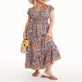 thumbnail image 3 of Robe de Plage Imprimée à Manches Courtes et Col V pour Femmes, 3 of 9