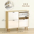 thumbnail image 3 of HOMCOM Armoire à Chaussures Étroite, Armoire de Rangement pour Chaussures à 4 Tiroirs Basculants, Blanc, 3 of 10