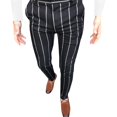 thumbnail image 2 of RKSTN Pants for Men Fall Striped Business Straight Pants Loose Trousers Straight Leg Pants, 2 of 9