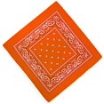 thumbnail image 1 of 3 Pieces Bandana Headscarf Neckerchief Neck Scarf Biker Cloth Motorcycle Cloth Different Colors Paisley Pattern, Orange, 1 of 4