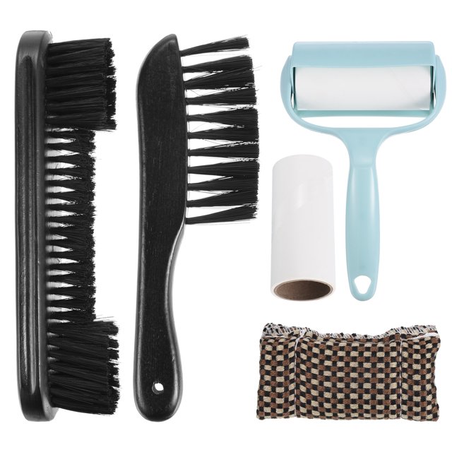 Unique Bargains Pool Table Cleaning Brush Set Table Brush Rail Brush Cue Cleaning Cloth Sticky Lint Roller Spare Core Black