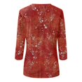 thumbnail image 5 of Hauts pour Femmes Décontractés Été Mode pour Femmes T-shirt Ample Imprimé Blouse à Manches 3/4 Col Rond Hauts Décontractés Hauts pour Femmes Aguichant Décontractés en Liquidation, 5 of 5