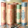 thumbnail image 2 of Musbetu 10 Pcs Feuilles de Pièces Préformées Rouleaux Assortis à Codage de Couleur Quarts Pennies pour Banques Magasins de Détail Bourses de Pièces, 2 of 7