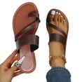 thumbnail image 1 of Cameland Sandales Plates Décontractées Sandales et Pantoufles Style Rétro de Plage Chaussures pour Femmes Grande Pointure, 1 of 5