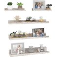 thumbnail image 1 of Wall Mounted Floating Shelves Set of Rustic Wood Wall Shelves for Bathroom Bedroom Kitchen Living Room Storage and Decoration Picture Ledge, 1 of 7