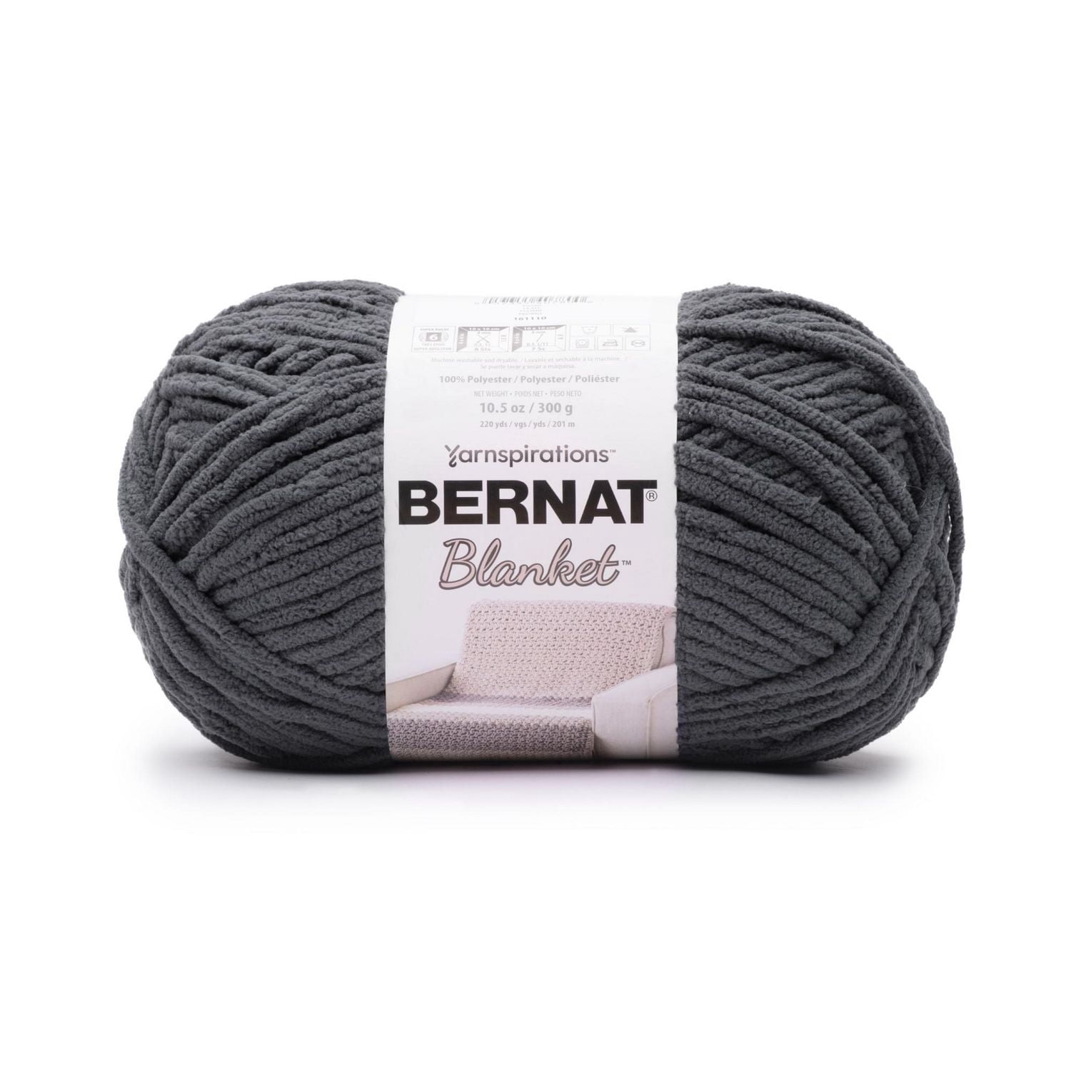 Bernat® Blanket™ #6 Super Bulky Polyester Yarn, Lead 10.5oz/300g, 220 Yards