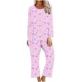 thumbnail image 1 of TIMIFIS Ensemble de Détente pour Femmes - Saint-Valentin, Mignon Imprimé de Cœurs, Col Rond, Manches Longues avec Pantalon, Ensembles de Pyjamas - Ensembles de Pyjama pour Femmes 2 Pcs, 1 of 3