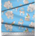thumbnail image 2 of Soimoi Viscose Chiffon Fabric Deer,Elephant & Rabbit Kids Printed Fabric 1 Yard 42 Inch Wide, 2 of 2