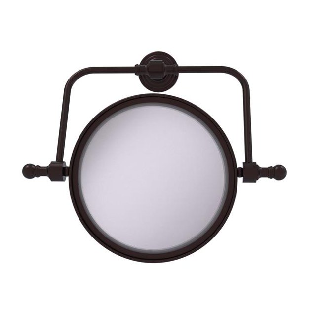 Allied Brass RWM-4-2X-ABZ Retro Wave Collection Wall Mounted Swivel Make-Up Mirror 8 in. Diameter with 2X Magnification, Antique Bronze