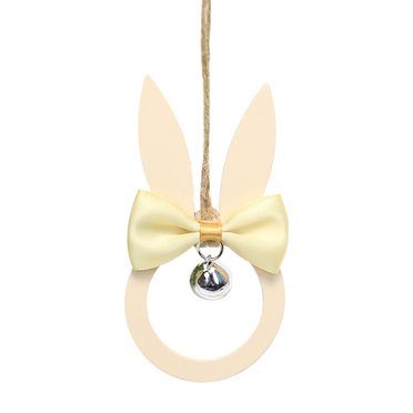 Ohufall Nœuds de Pâques Cloches et Pendentifs en Bois Ornements Décorations de Pâques Mignonnes pour Fête et Décoration de Maison