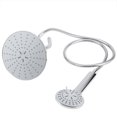 thumbnail image 2 of Blantye Chrome Plate Haute Pression 3 Voies Multi Réglage Pluie Style Double Pomme De Douche À Main Combo, 2 of 13
